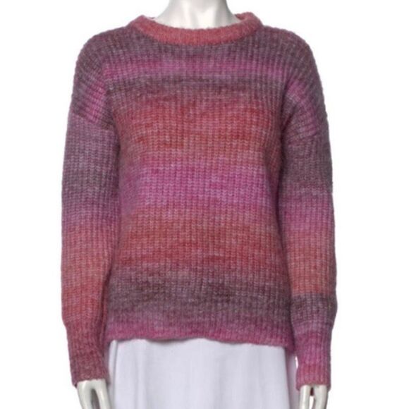 Rachel Zoe pink ombre crewneck cozy sweater large - Picture 1 of 8
